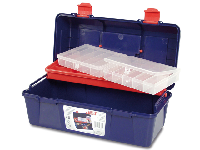 Ящик для инструмента пластмассовый 35,6x18,4x16,3см (с лотком и органайзером) (TAYG)