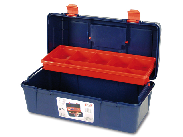 Ящик для инструмента пластмассовый 40x20,6x18,8см (с лотком) (TAYG) - фото