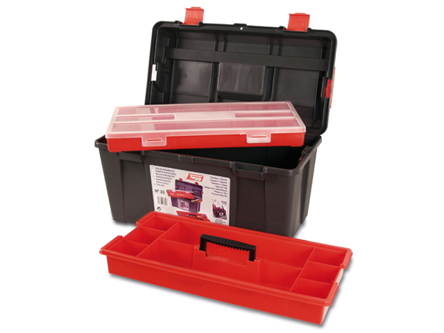 Ящик для инструмента пластмассовый 48x25,8x25,5см (с лотком и органайзером) (TAYG) - фото