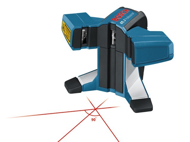 Лазер для укладки плитки BOSCH GTL 3 в кор. (проекция: 3 луча, угол 90°, до 20 м, +/- 0.20 мм/м, резьба 5/8