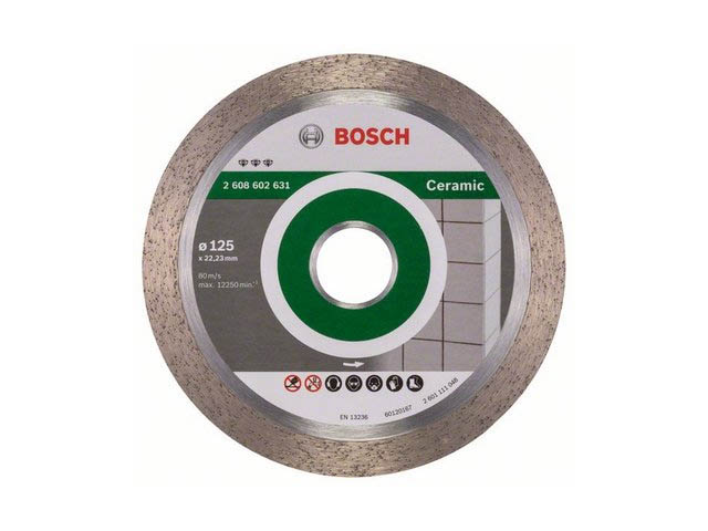 Алмазный круг 125х22 мм по керамике сплошн. BEST FOR CERAMIC BOSCH (сухая резка)