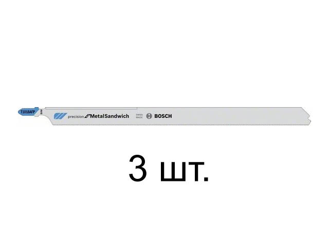 Пилка лобз. по сэндвич-панелям T1018AFP (3 шт.) BOSCH (пропил прямой, тонкий, точный угловой рез) - фото