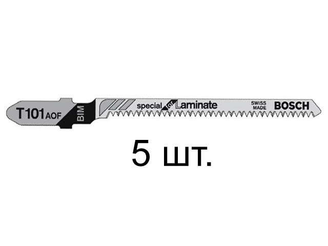 Пилка лобз. по дереву/ламинату T101AOF (5 шт.) BOSCH (пропил криволинейный, тонкий, для точного и чисторго реза в ламинате) - фото2