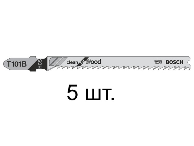 Пилка лобз. по дереву T101B (5 шт.) BOSCH (пропил прямой, тонкий, аккуратный и чистый рез) - фото2