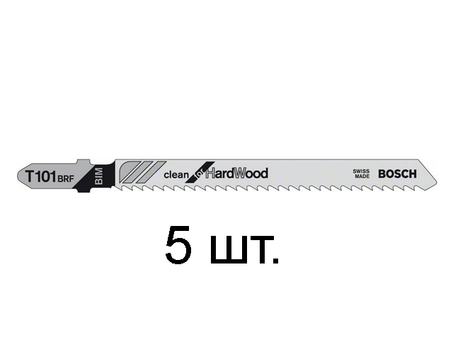 Пилка лобз. по дереву/ламинату T101BRF (5 шт.) BOSCH (пропил прямой, тонкий, для точного реза, в т.ч. в твердой древисине) - фото2