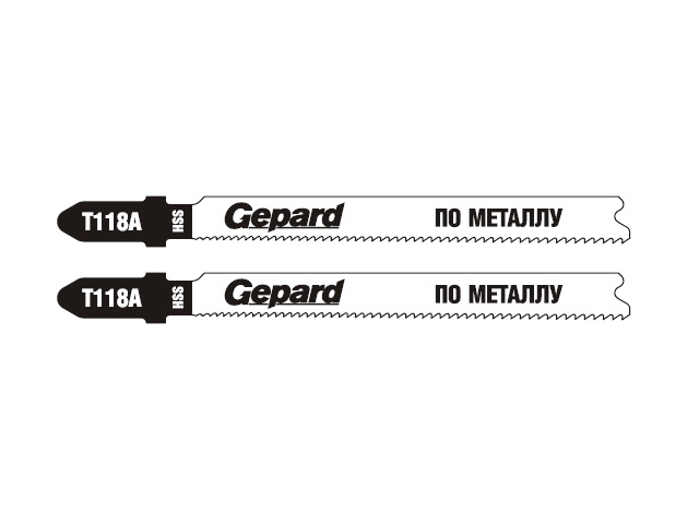 Пилка лобз. по металлу T118А (2 шт.) GEPARD (пропил прямой, тонкий, для листового металла) - фото2