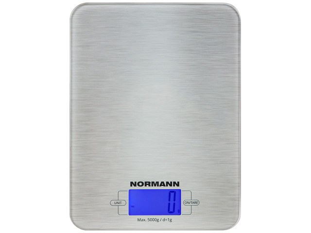 Весы кухонные ASK-266 NORMANN (5 кг, стекло 3 мм, дисплей 45х23 мм с подсветкой) - фото