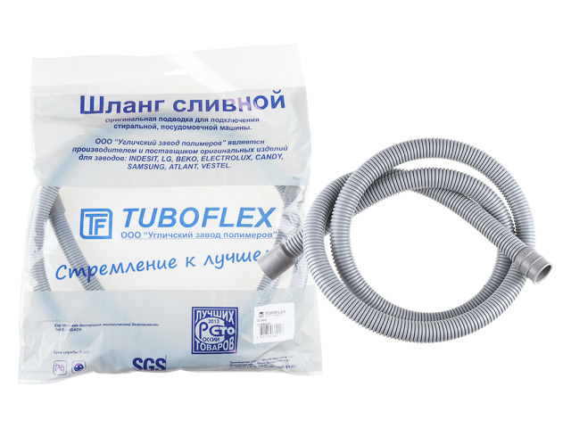 Шланг сливной М в упаковке (евро слот) 1,5 м, TUBOFLEX