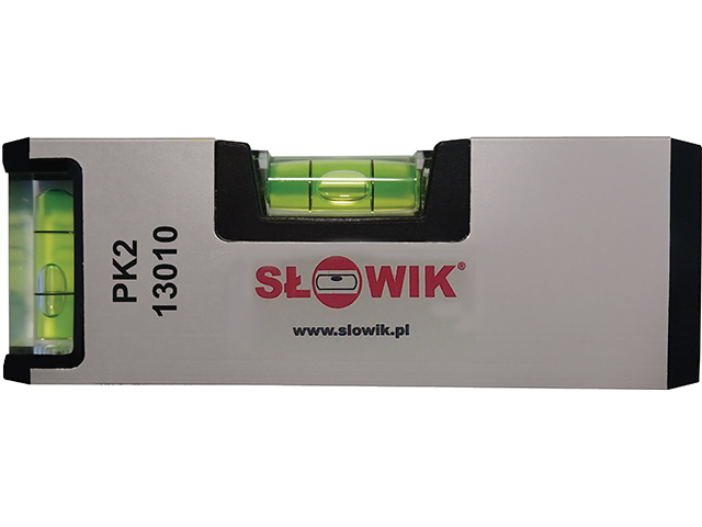 Уровень 100 мм 2 глаз. карманный, серебро PK2 SLOWIK (быт.) (580 гр/м 1.00 мм/м)