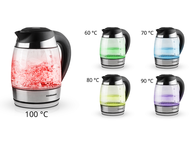 Чайник электрический AKL-241 NORMANN (2200 Вт, 1,8 л, стекло, 60-70-80-90-100C, поддержание температуры, подсветка)