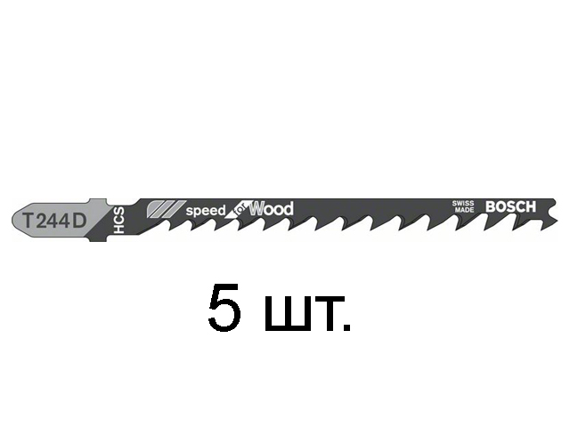 Пилка лобз. по дереву T244D (5 шт.) BOSCH (пропил криволинейный, грубый, быстрый рез) - фото2