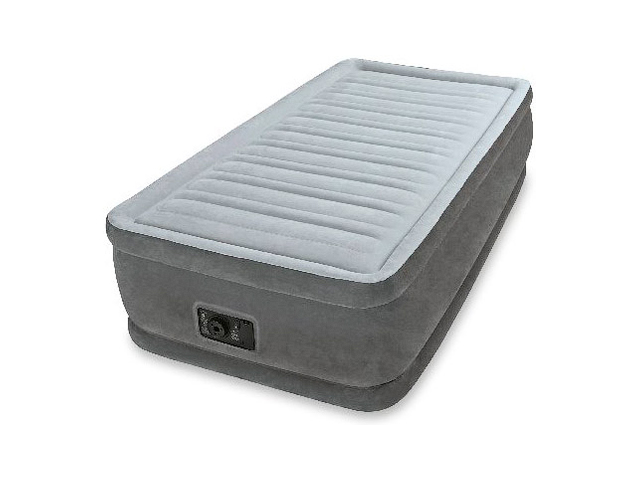 Надувная кровать Twin Comfort-Plush (Твин Комфорт-Плаш), 99х191х46 см,  встр. электрич. насос, INTEX - фото