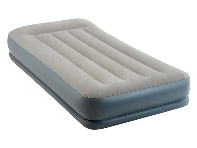 Надувная кровать с подголовником Twin (Твин), 99х191х30 см, встроенный электрич. насос, INTEX - фото