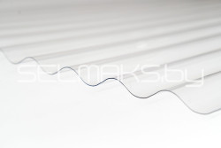 Профилированный монолитный поликарбонат «Sinus», волна, прозрачный, 2 х 1,05 м - фото