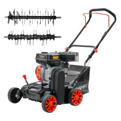 Аэратор-скарификатор Skiper AS400 (шир 40 см, 8 лс, 8 уров.обработки, ручн.привод, травосб.45 см) - фото
