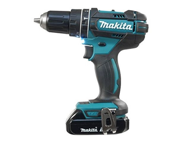 Аккум. ударная дрель-шуруповерт MAKITA LXT DHP 482 SYE в чем. (18.0 В, 2 акк., 1.5 А/ч Li-Ion, 2 скор., 62 Нм, шурупы до 13 мм, сверление в металле до - фото