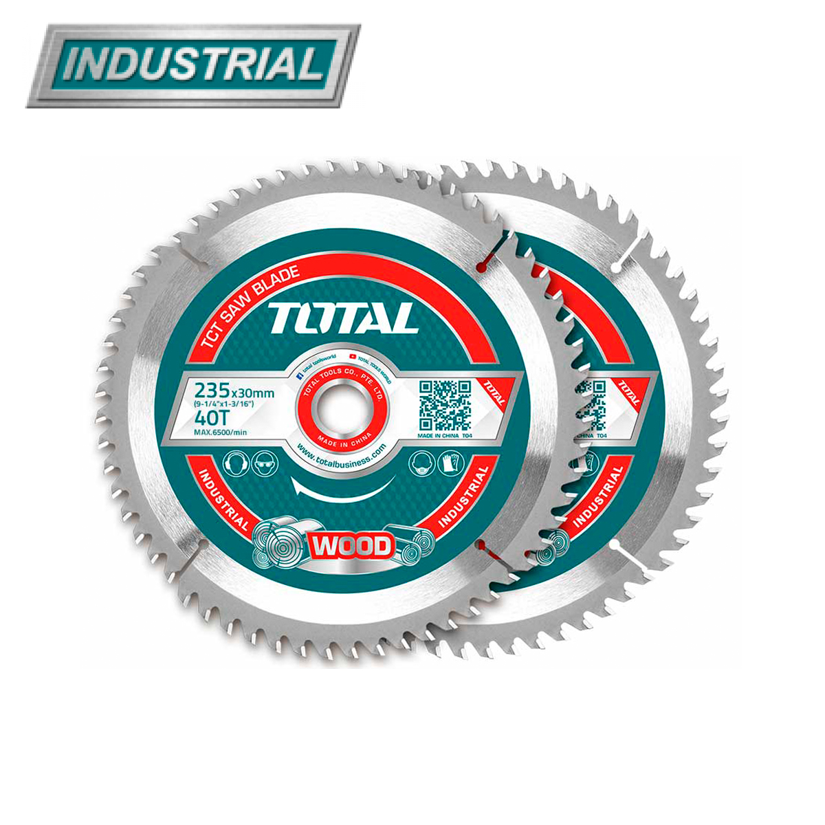 Диск пильный 235x30 мм 40 зубьев по дереву TOTAL TAC2316252 (2 шт) - фото