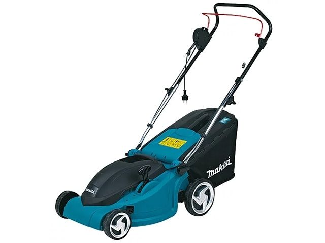 Газонокосилка электрическая MAKITA ELM 3800 (1400 Вт, шир.38 см, выс. 20-75 мм, пластм. корпус, без мульчир., травосборник 40 л) - фото