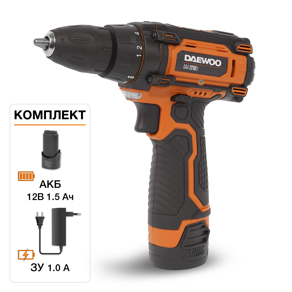 Дрель-шуруповерт аккумуляторная DAEWOO DAA 1210Li - фото