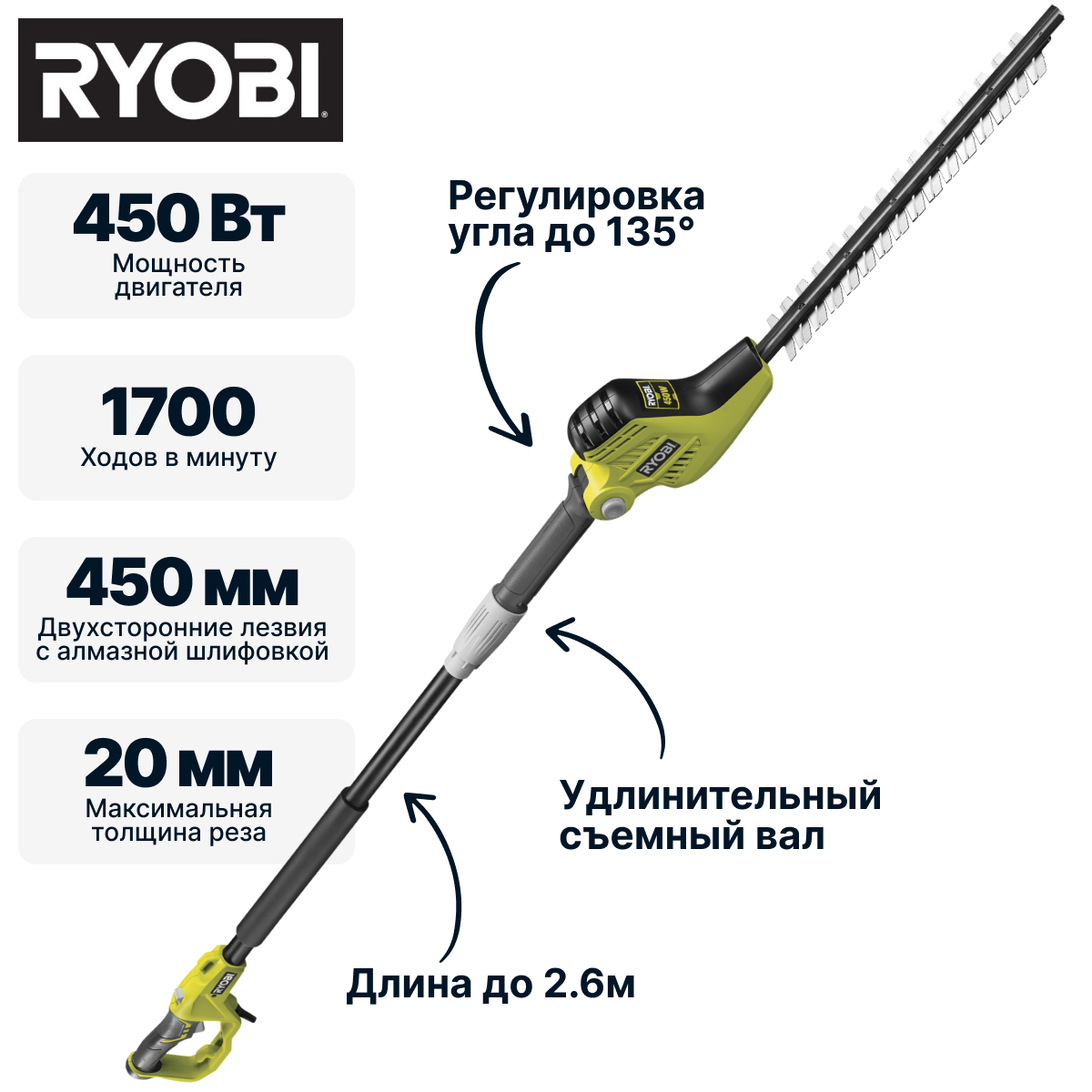 Кусторез электрический RYOBI RPT4545E - фото