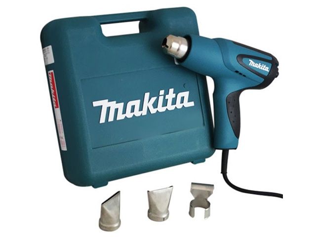 Термовоздуходувка MAKITA HG 5012 K в чем. + набор сопл (1600 Вт, 2 скор., 350-550 °С, ступенч. рег.,350-550 °С) - фото