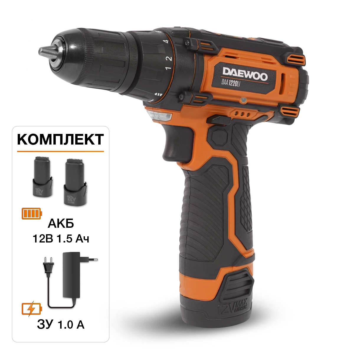 Дрель-шуруповерт аккумуляторная DAEWOO DAA 1220Li - фото