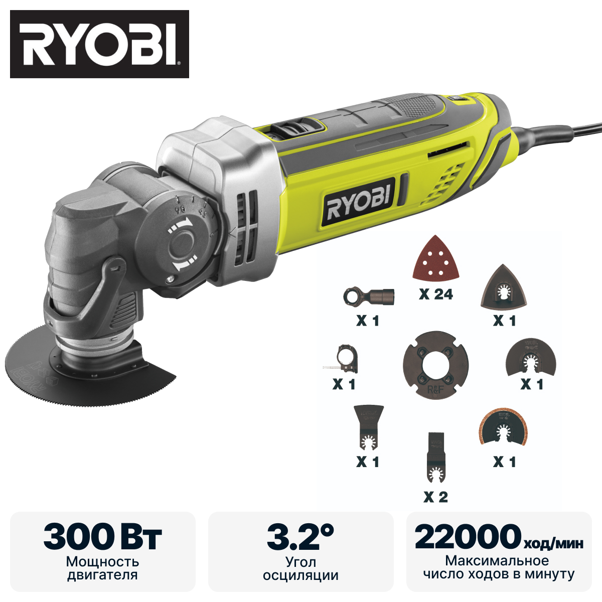Многофункциональный инструмент RYOBI RMT300-SA KIT1 - фото