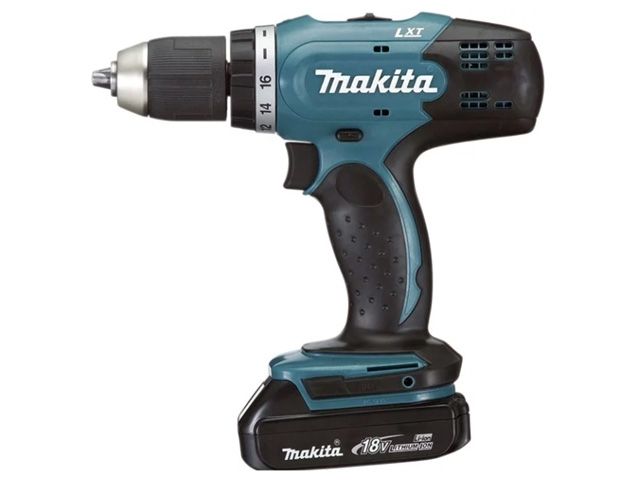 Аккум. дрель-шуруповерт MAKITA LXT DDF 453 SYX5 в кор. (18.0 В, 1 акк., 1.5 А/ч Li-Ion, 2 скор., 42 Нм, шурупы до 10 мм) - фото