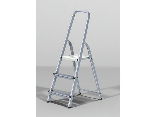 Лестница-стремянка алюм. 59 см 3 ступ. 2,6кг PRO STARTUL (ST9940-03) (Размеры профиля: Передний каркас 40х20х1, Задний каркас 30х20х1) - фото