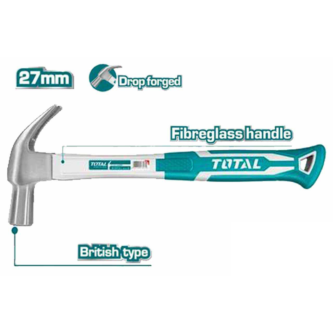 Молоток 27 мм TOTAL THT73227 - фото