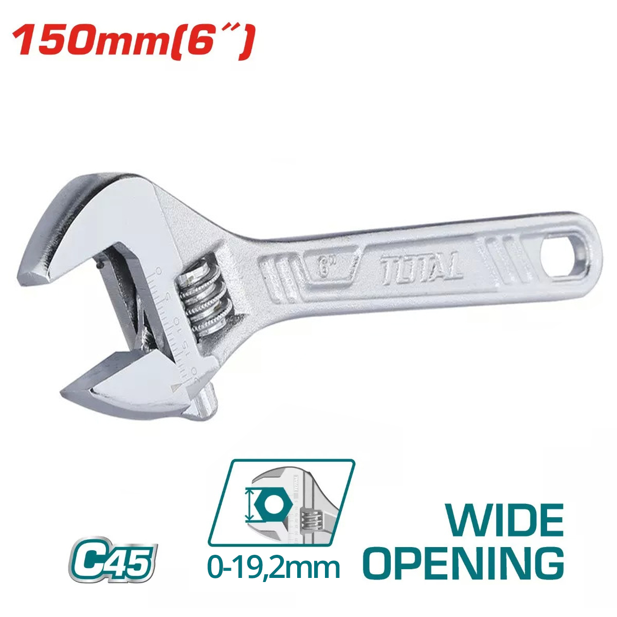 Ключ разводной 150 мм TOTAL THT101063 - фото