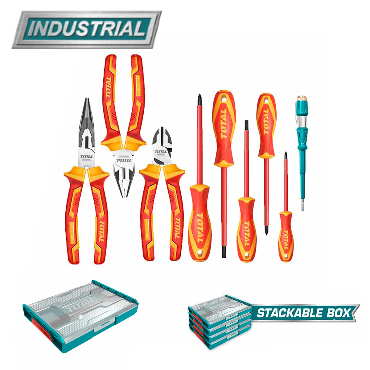 Набор инструментов диэлектрических TOTAL THKTV02H091 (9 шт) - фото
