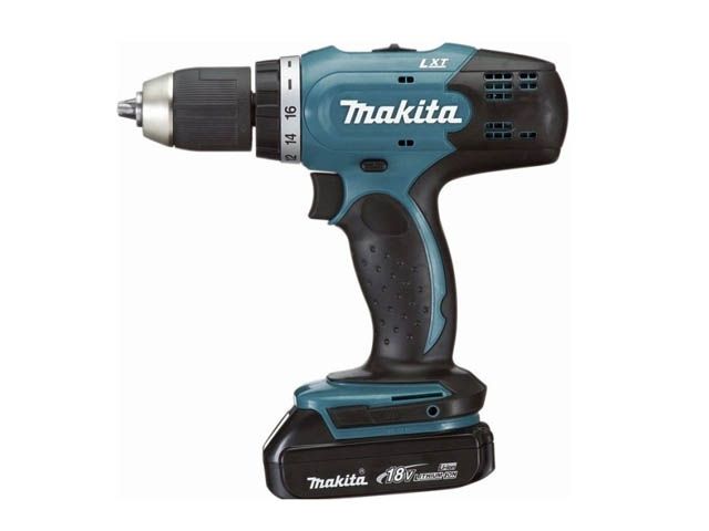 Аккум. дрель-шуруповерт MAKITA LXT DDF 453 RFE в чем. (18.0 В, 2 акк., 3.0 А/ч Li-Ion, 2 скор., 42 Нм, шурупы до 10 мм) - фото