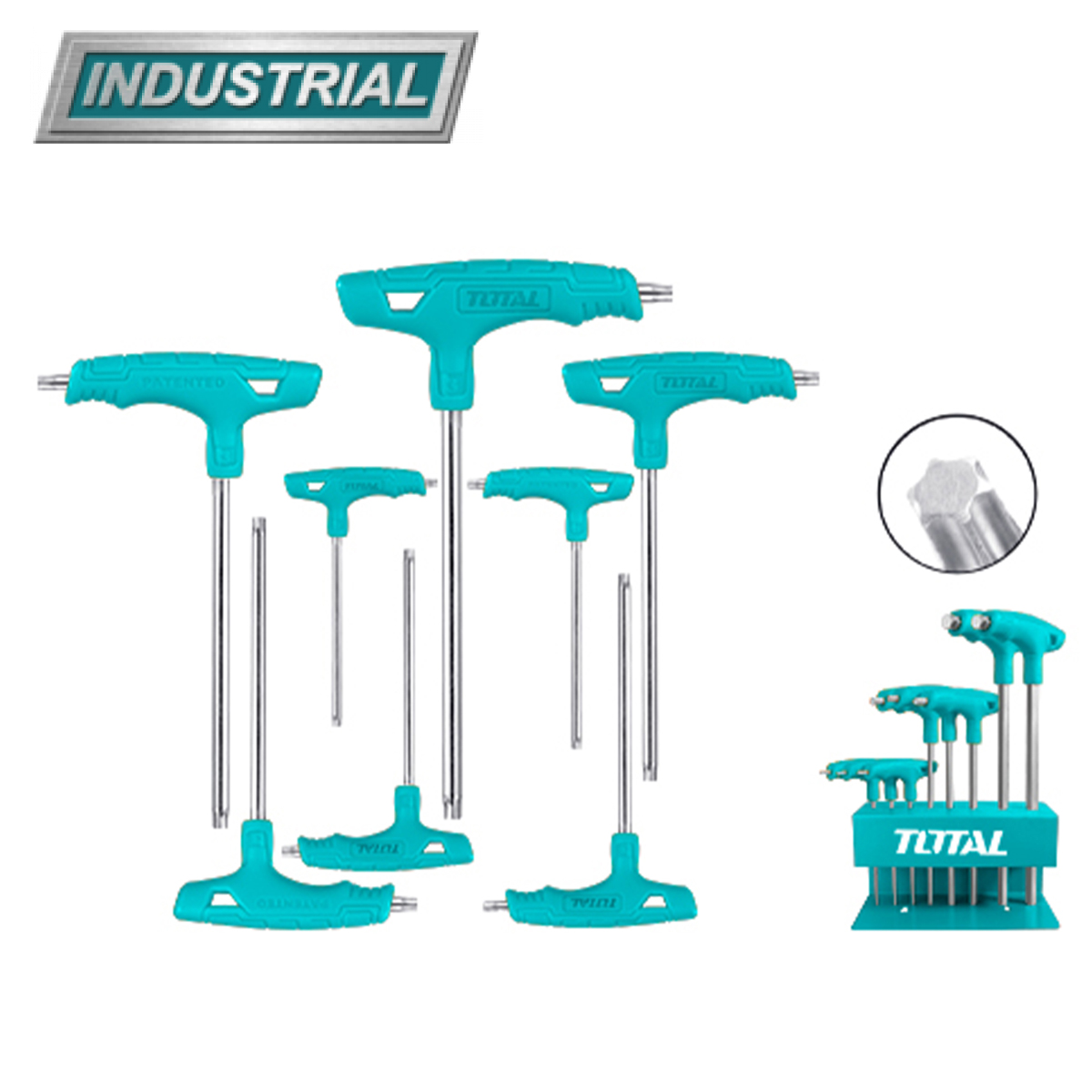 Набор ключей Torx T10-T50 Т-образных TOTAL THHW80836 (8 шт) - фото