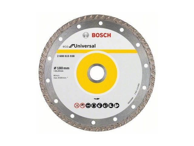 Алмазный круг 180х22 мм универс. Turbo ECO UNIVERSAL BOSCH (сухая резка) - фото