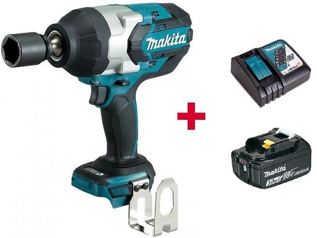 Аккум. ударный гайковерт MAKITA LXT DTW 1001 Z в кор. + АКЦИЯ (BL1830B + DC18RC) (18.0 В, 1 акк., 3.0 А/ч Li-Ion, посадочн. квадрат 3/4 