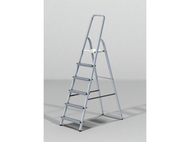 Лестница-стремянка алюм. 125 см 6 ступ. 4,4кг PRO STARTUL (ST9940-06) (Размеры профиля: Передний каркас 40х20х1, Задний каркас 30х20х1) - фото