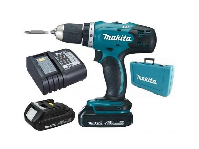 Аккум. дрель-шуруповерт MAKITA LXT DDF 453 SYE в чем. (18.0 В, 2 акк., 1.5 А/ч Li-Ion, 2 скор., 42 Нм, шурупы до 10 мм) - фото