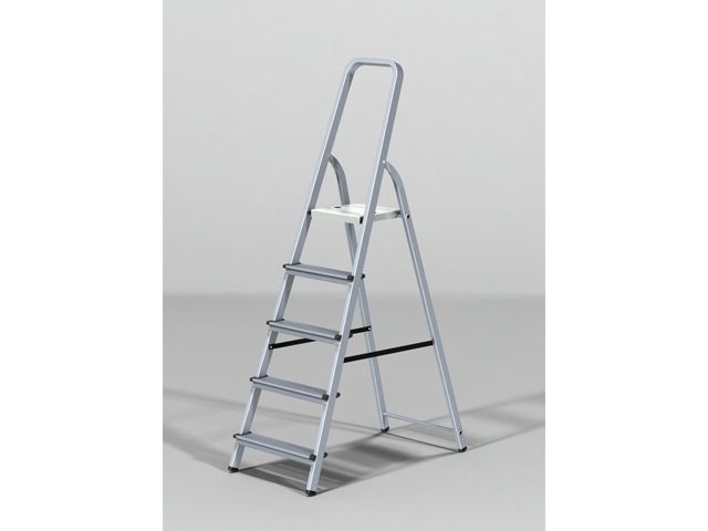 Лестница-стремянка алюм. 103 см 5 ступ. 3,6кг PRO STARTUL (ST9940-05) (Размеры профиля: Передний каркас 40х20х1, Задний каркас 30х20х1) - фото
