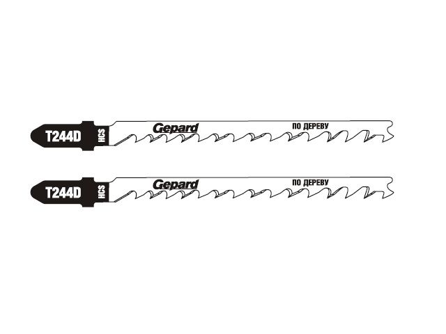 Пилка лобз. по дереву T244D (2 шт.) GEPARD (пропил криволинейный, грубый, быстрый рез) - фото