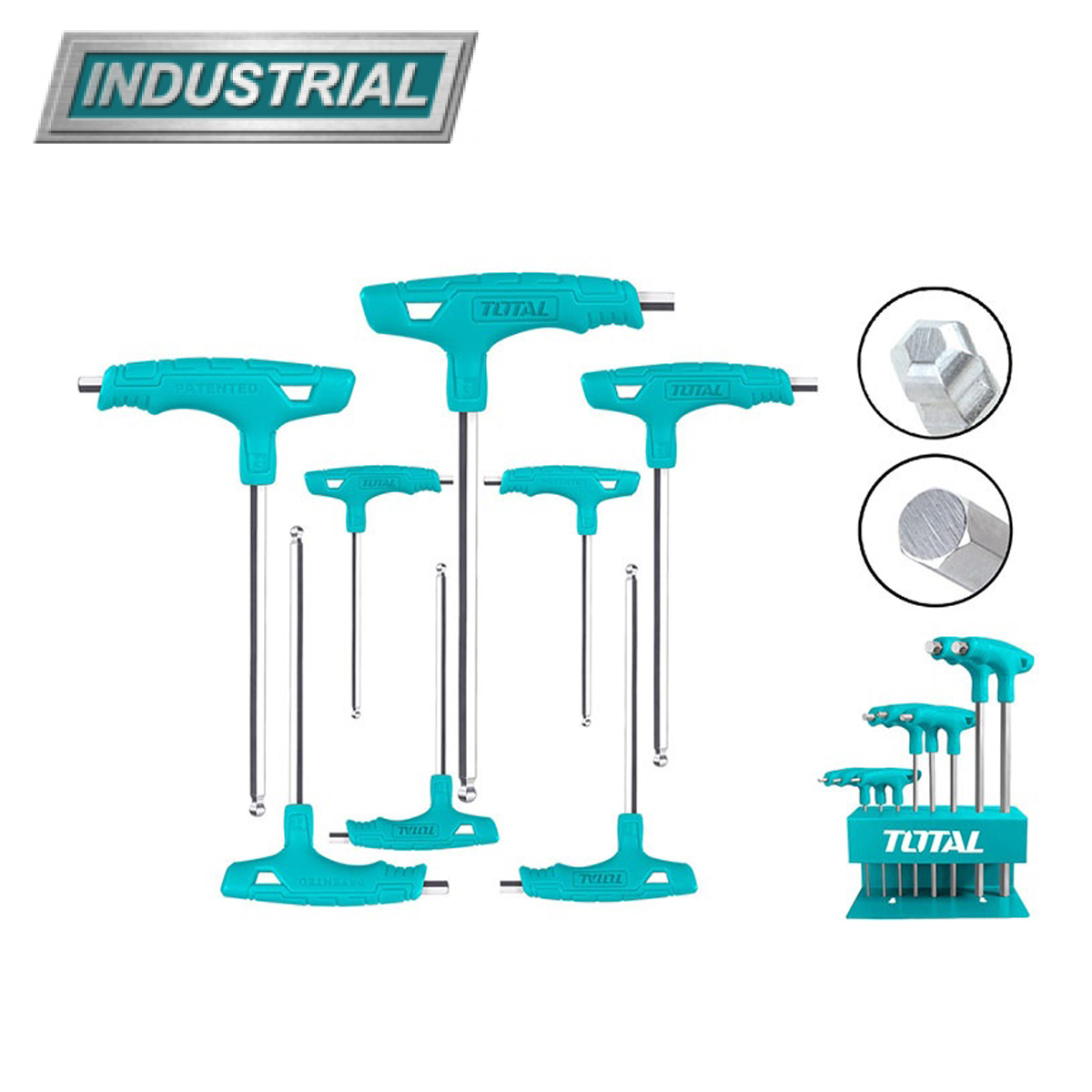 Набор ключей шестигранных 2-10 мм Т-образных TOTAL THHW80826 (8 шт) - фото