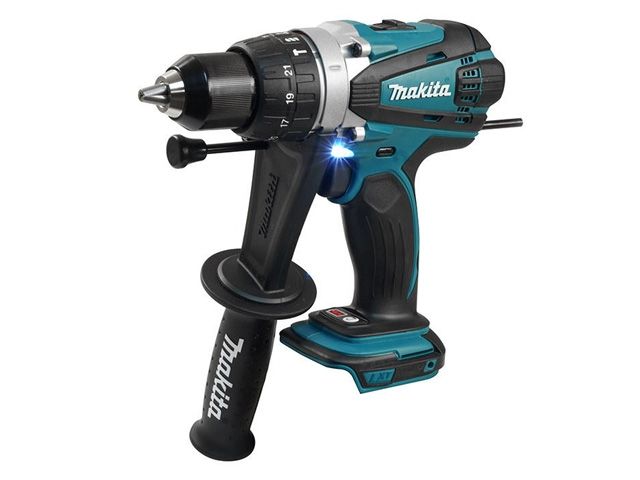 Аккум. ударная дрель-шуруповерт MAKITA LXT DHP 458 Z в кор. (18.0 В, БЕЗ АККУМУЛЯТОРА, 2 скор., 91 Нм, шурупы до 10 мм, сверление в металле до 13 мм) - фото