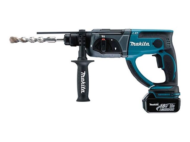 Аккум. перфоратор MAKITA LXT DHR 202 RF в чем. (18.0 В, 1 акк., 3.0 А/ч Li-Ion, 1.9 Дж, вес 3.5 кг) - фото