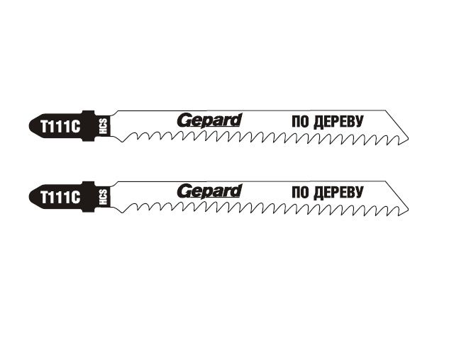 Пилка лобз. по дереву T111C (2 шт.) GEPARD (пропил прямой, грубый, для базовых работ) - фото