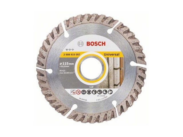 Алмазный круг 115х22.2 мм универс. сегмент. Turbo STANDARD FOR UNIVERSAL BOSCH (сухая резка) - фото