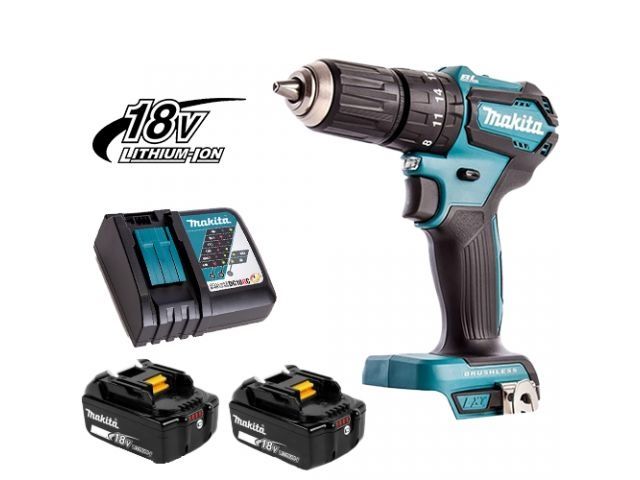 Аккум. ударная дрель-шуруповерт MAKITA DHP 483 RTJ MAKPAC (18.0 В,  5.0 А/ч Li-Ion, 40 Нм, шурупы до 36 мм, сверление в металле до 13 мм) - фото