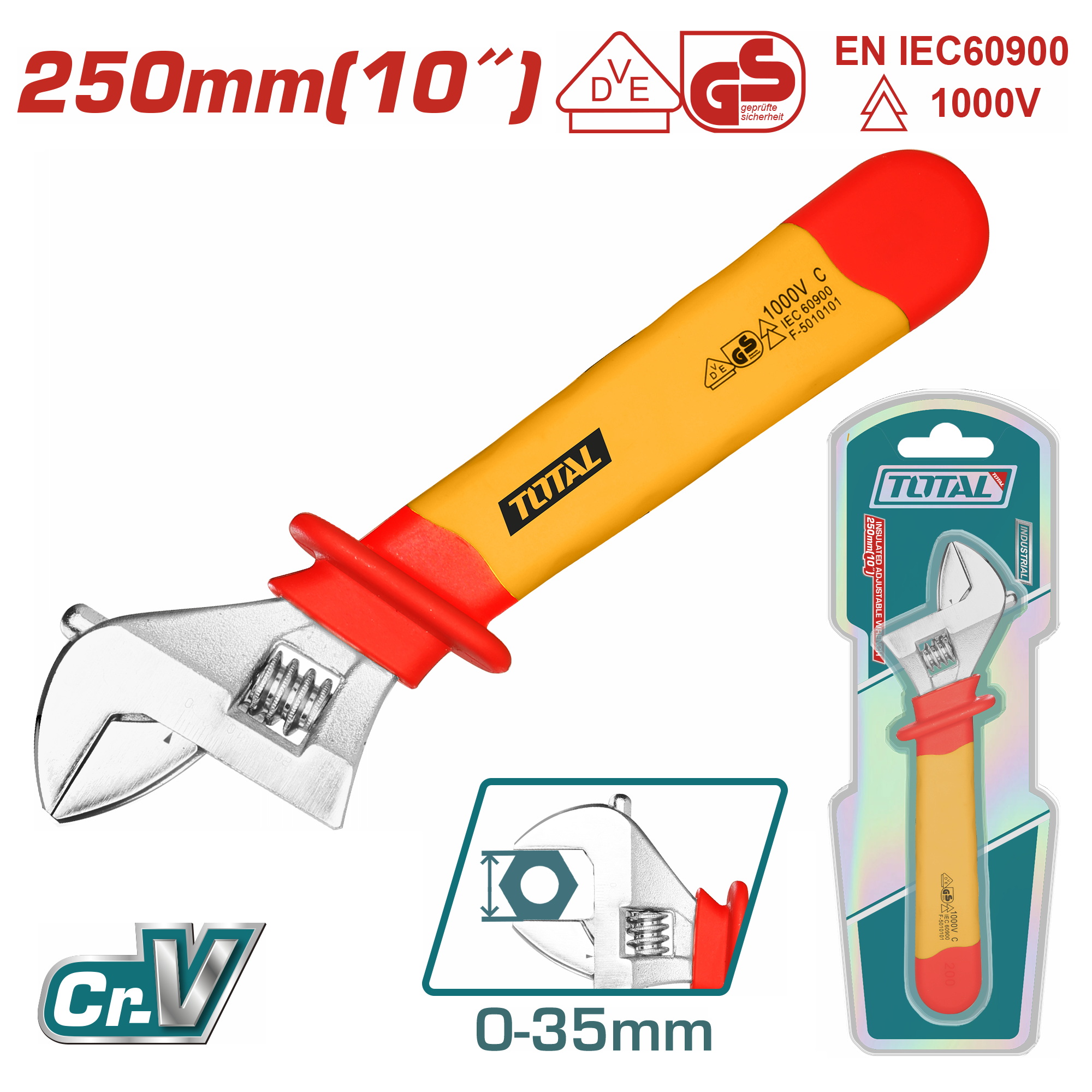 Ключ разводной диэлектрический TOTAL THIADW101 - фото
