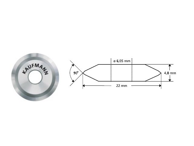 Режущий эл-т для плиткореза 22мм ПРОФИ (KAUFMANN) - фото