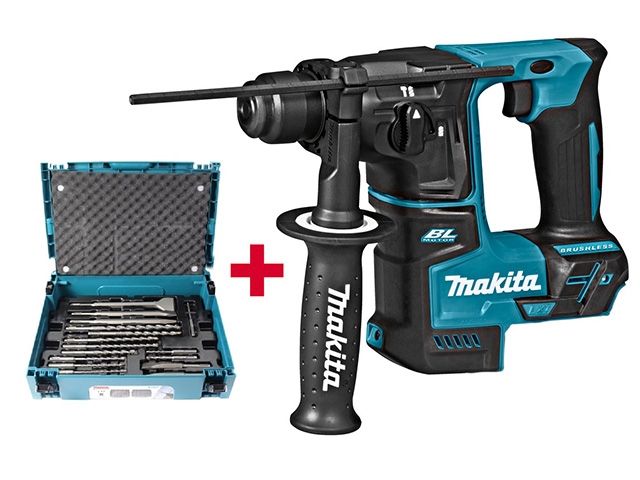 Аккум. перфоратор MAKITA LXT DHR 171 RTJ в чем. + Набор насадок MAKITA (17 шт.) (B-53877) (18.0 В, 2 акк., 5.0 А/ч Li-Ion, 1.2 Дж, вес 2.8 кг,) - фото