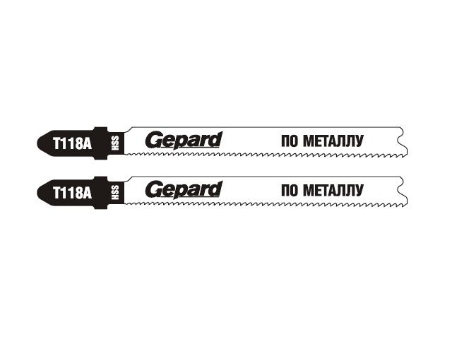 Пилка лобз. по металлу T118А (2 шт.) GEPARD (пропил прямой, тонкий, для листового металла) - фото